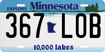 MN license plate 367LOB