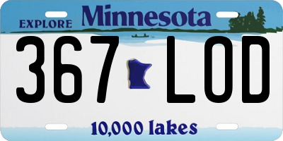 MN license plate 367LOD