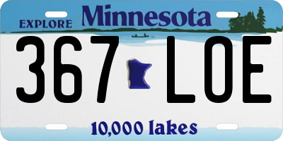 MN license plate 367LOE