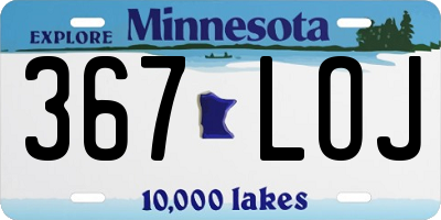 MN license plate 367LOJ