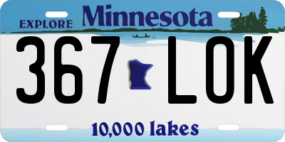 MN license plate 367LOK