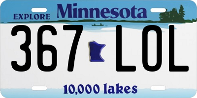 MN license plate 367LOL