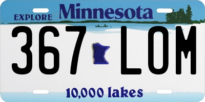 MN license plate 367LOM