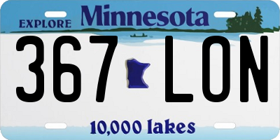 MN license plate 367LON