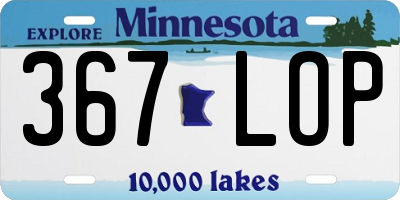 MN license plate 367LOP
