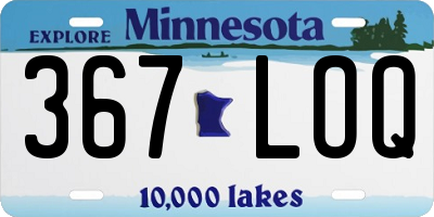 MN license plate 367LOQ