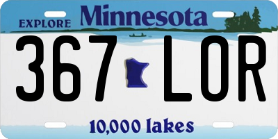 MN license plate 367LOR