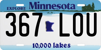 MN license plate 367LOU
