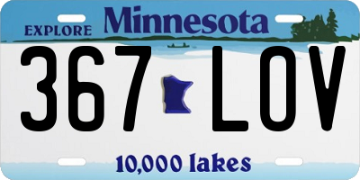 MN license plate 367LOV