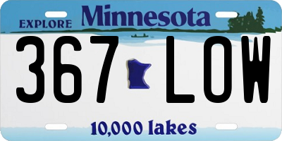MN license plate 367LOW