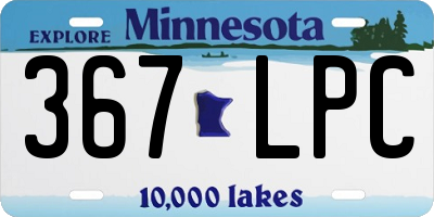 MN license plate 367LPC
