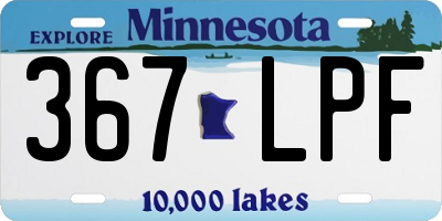 MN license plate 367LPF