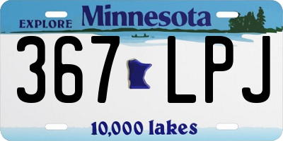 MN license plate 367LPJ