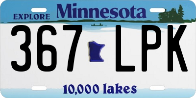 MN license plate 367LPK