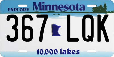 MN license plate 367LQK