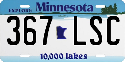 MN license plate 367LSC