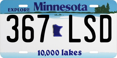 MN license plate 367LSD