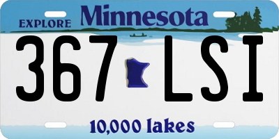 MN license plate 367LSI