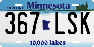 MN license plate 367LSK