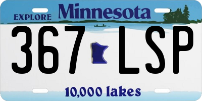 MN license plate 367LSP