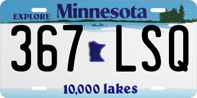 MN license plate 367LSQ