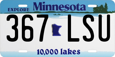 MN license plate 367LSU