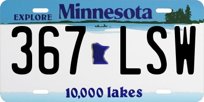 MN license plate 367LSW