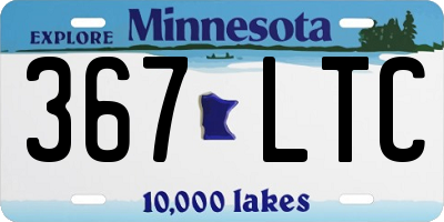MN license plate 367LTC