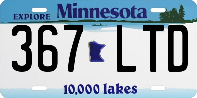 MN license plate 367LTD