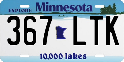 MN license plate 367LTK