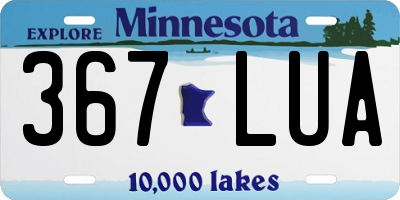 MN license plate 367LUA