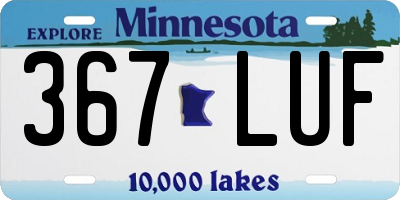 MN license plate 367LUF