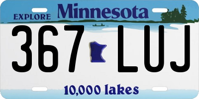 MN license plate 367LUJ