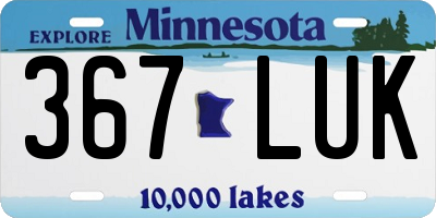 MN license plate 367LUK