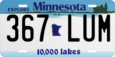 MN license plate 367LUM
