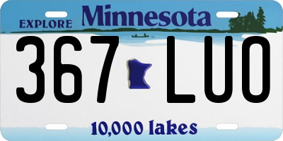 MN license plate 367LUO