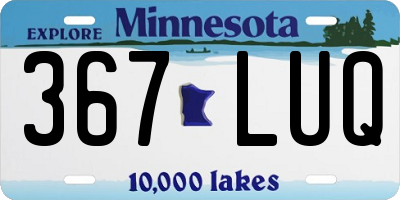 MN license plate 367LUQ
