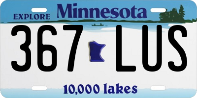 MN license plate 367LUS