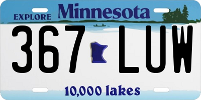 MN license plate 367LUW