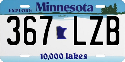 MN license plate 367LZB