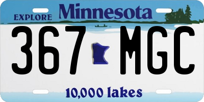 MN license plate 367MGC