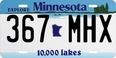 MN license plate 367MHX
