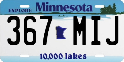 MN license plate 367MIJ