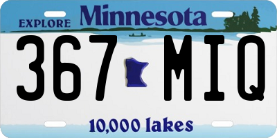 MN license plate 367MIQ