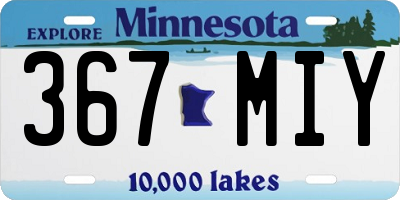 MN license plate 367MIY