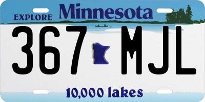MN license plate 367MJL