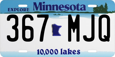 MN license plate 367MJQ