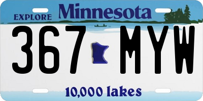 MN license plate 367MYW