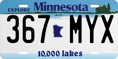 MN license plate 367MYX