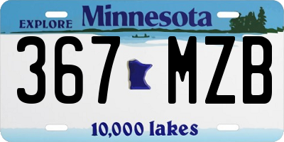 MN license plate 367MZB